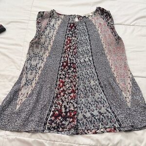 Sleeveless Maternity Floral Patchwork Tank Top - Multicolor